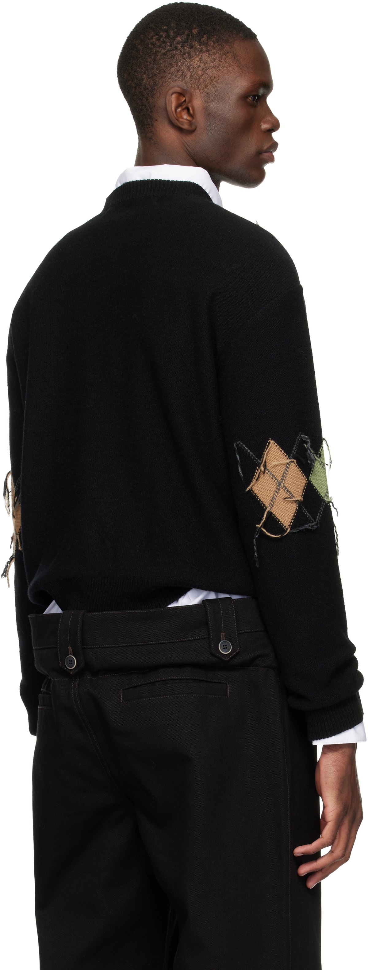 Andersson Bell Black Tom Argyle Crew-Neck Sweater