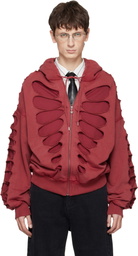 AVAVAV Red Shoulderless Cutout Hoodie