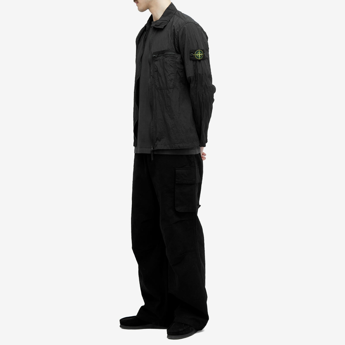 Stone Island Men's Nylon Metal Shirt Jacket in Black Stone