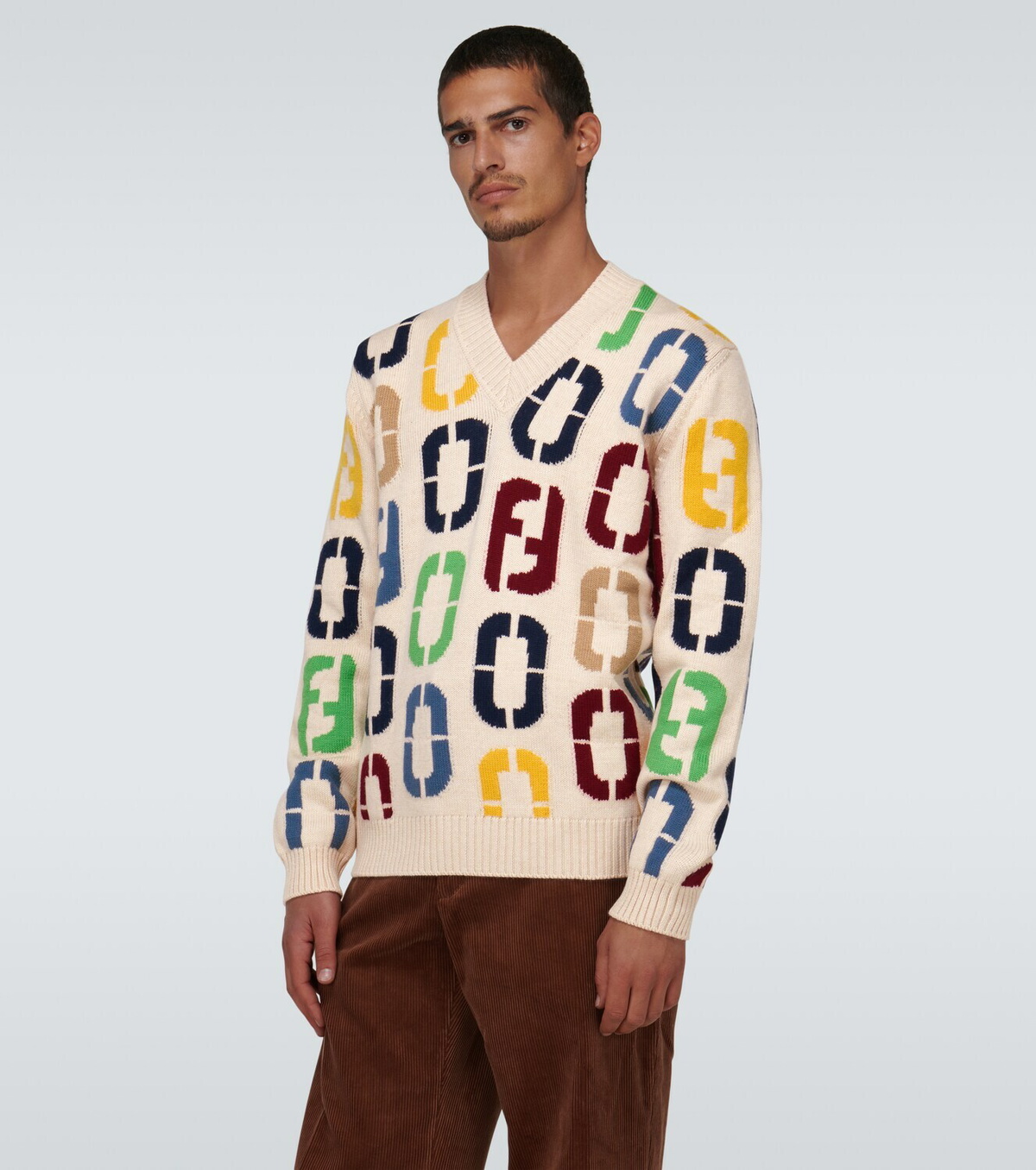 Fendi Intarsia knitted wool sweater Fendi