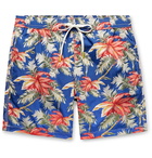 Hartford - Mid-Length Printed Swim Shorts - Blue