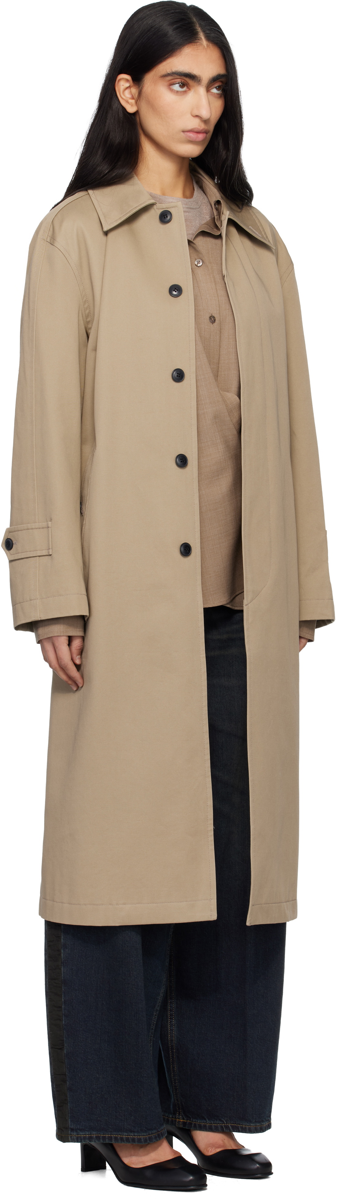 TONYWACK Beige Single-Breasted Trench Coat
