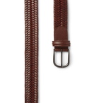 Anderson's - 3.5cm Woven Leather Belt - Brown