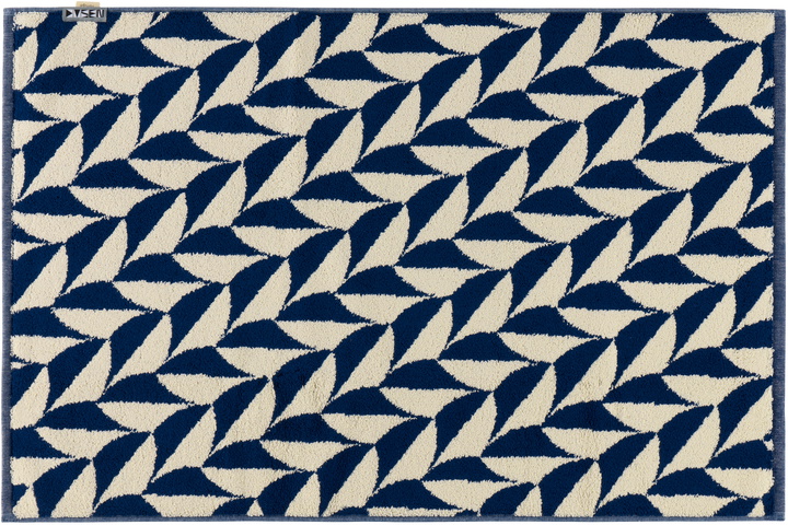Photo: Dusen Dusen White & Navy Pattern Bathmat