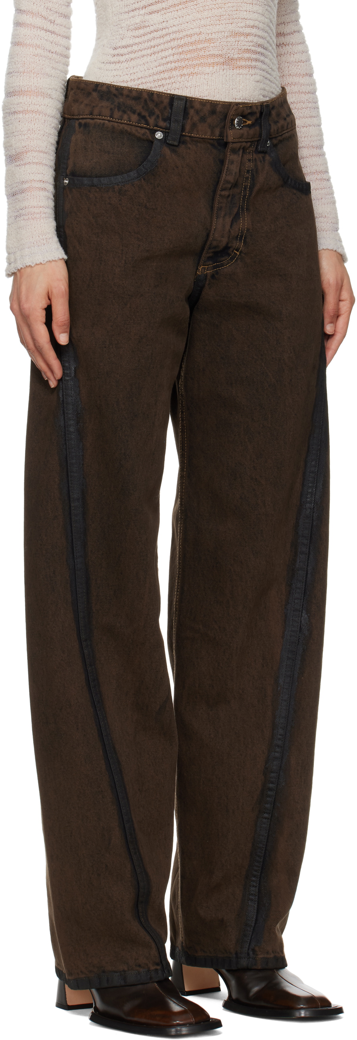 Eckhaus Latta Brown Bend Jeans Eckhaus Latta