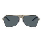 Dries Van Noten Silver and Blue Linda Farrow Edition 192 C3 Aviator Sunglasses