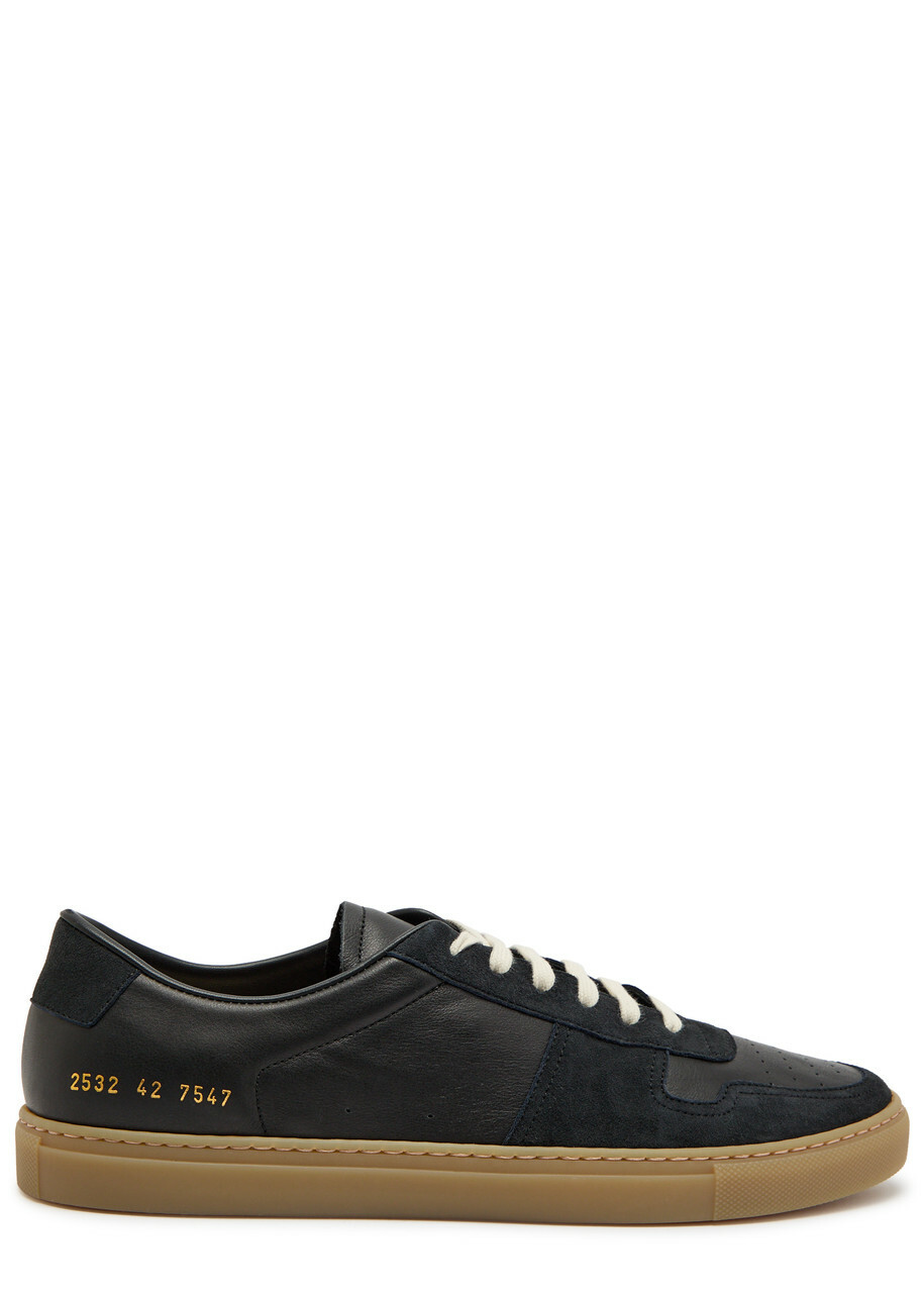 Common Projects Bball Panelled Leather Sneakers Black