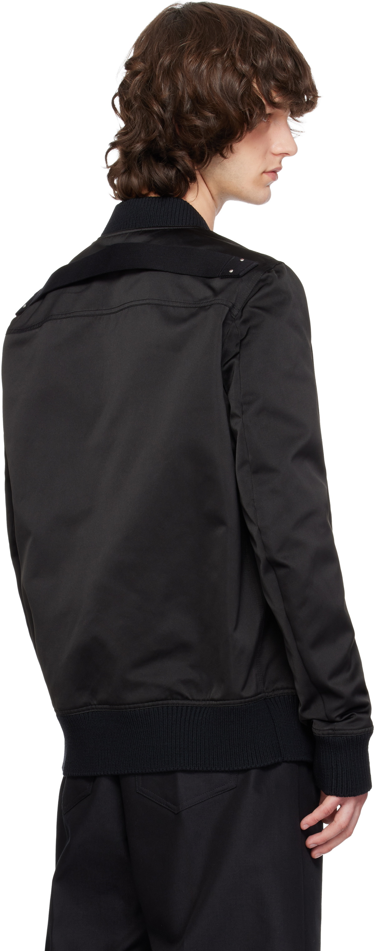 Rick Owens Black Temple Classic Flight Bomber Jacket