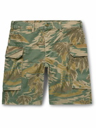 Cherry Los Angeles - Straight-Leg Camouflage-Print Cotton-Twill Cargo Shorts - Green