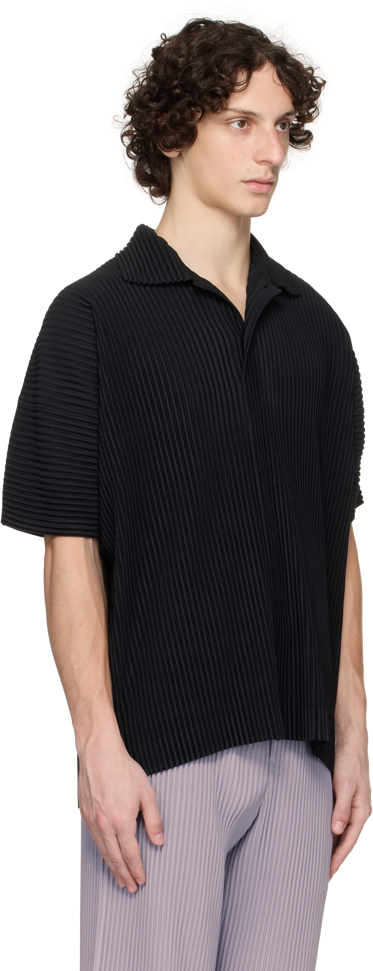 HOMME PLISSÉ ISSEY MIYAKE Black Monthly Color May Polo Homme