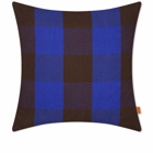 Ferm Living Grand Cushion in Chocolate/Bright Blue