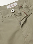 Loro Piana - Slim-Fit Cotton-Blend Trousers - Neutrals