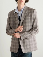 CELINE - Prince of Wales Checked Wool and Cashmere-Blend Blazer - Gray