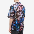 Dries Van Noten Men's All Over Print Short Sleeve Shirt in Blue