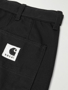 Sacai - Carhartt WIP Straight-Leg Belted Panelled Cotton-Canvas Trousers - Black