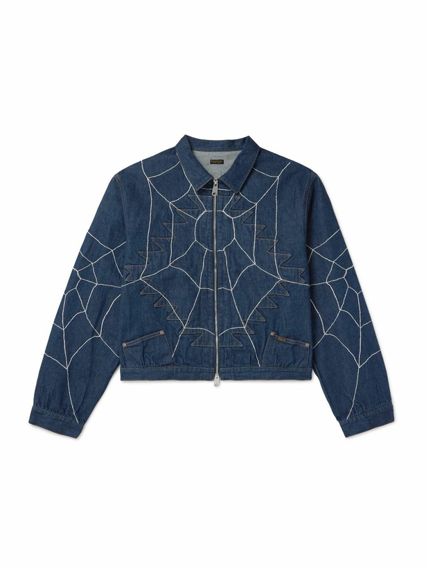 Photo: KAPITAL - Thunderbird Embroidered Denim Blouson Jacket - Blue