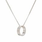 MM6 Maison Margiela Men's Number Logo Ring Necklace in Polished Silver 