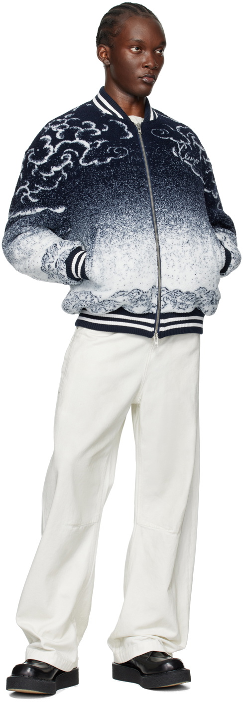Kenzo Navy Kenzo Paris Cloud Tiger Bomber Jacket