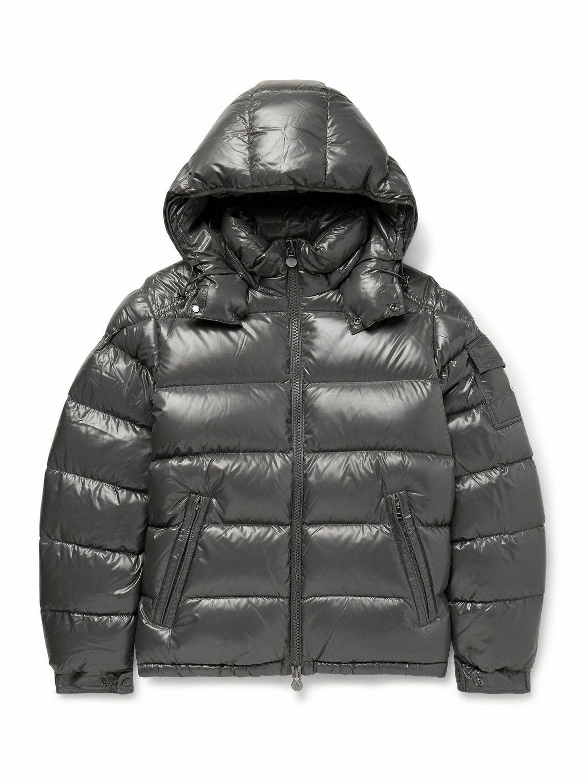 Moncler - Sattouf Logo-Print Shell Hooded Jacket - Blue Moncler