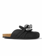 JW Anderson - Chain-Embellished Suede Backless Loafers - Black