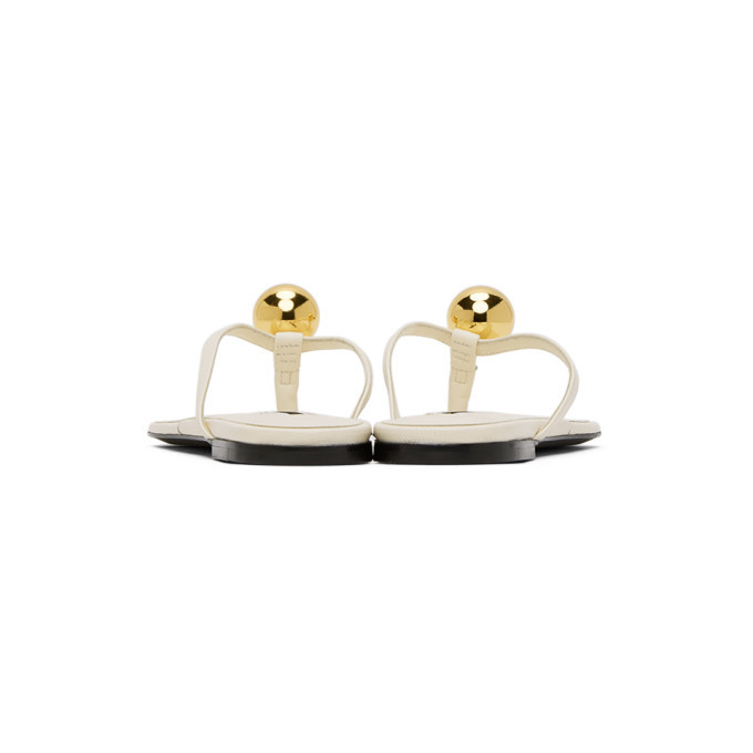 サンダル・ミュール Jil Sander Raffia Thong Slippers Fringed raffia mules in neutrals - Jil Sander | Mytheresa
