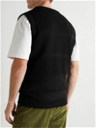 S.N.S. Herning - Angler Honeycomb-Knit Virgin Wool Sweater Vest - Black