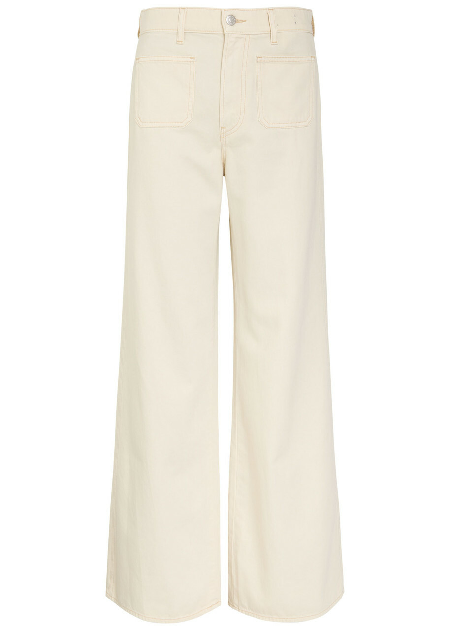 Veronica Beard Kasey Wide-leg Jeans Ecru