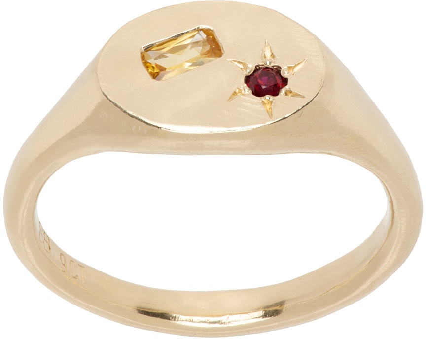 Seb Brown Gold Thick Oval Ring