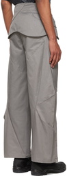 ænrmòus Gray Polyester Trousers