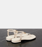 Loro Piana Mindil embellished leather thong sandals