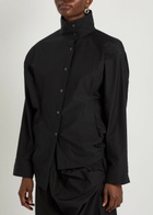 Issey Miyake Twisted Draped Cotton-blend Shirt Black