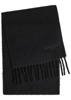 Givenchy Logo-embroidered Fringed Alpaca-blend Scarf - Black - One Size