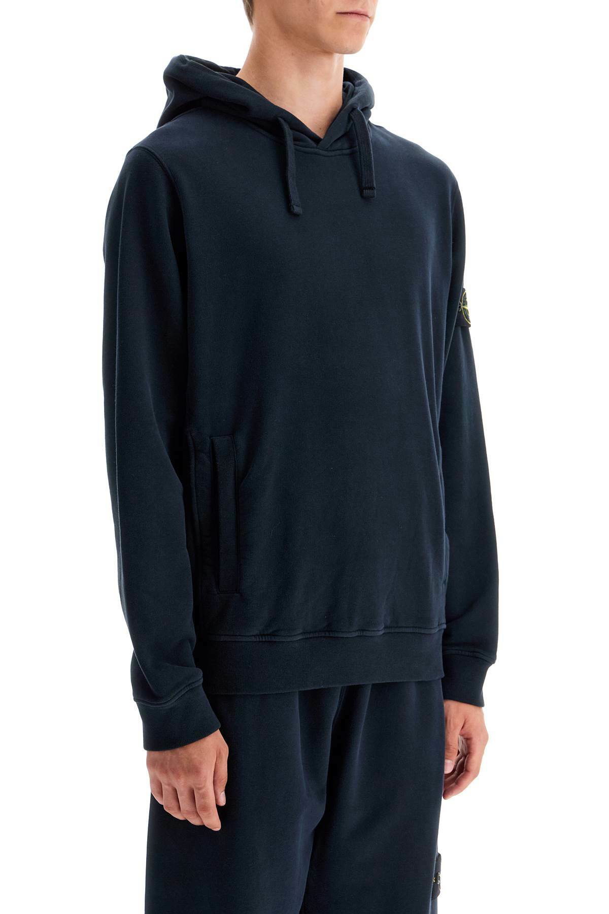 STONE ISLAND organic cotton hoodie with hood Blue Stone Island