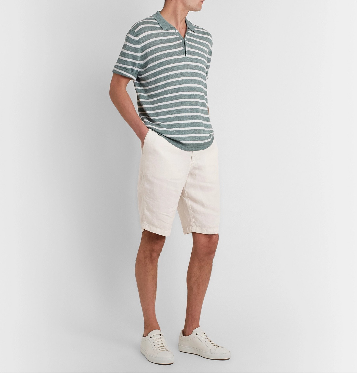 Hugo boss linen outlet shorts