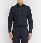 Ermenegildo Zegna - Navy Trofeo Slim-Fit Cutaway-Collar Cotton-Poplin Shirt - Navy