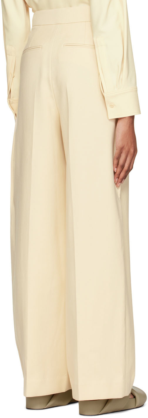 Recto Beige Wide-Leg Trousers