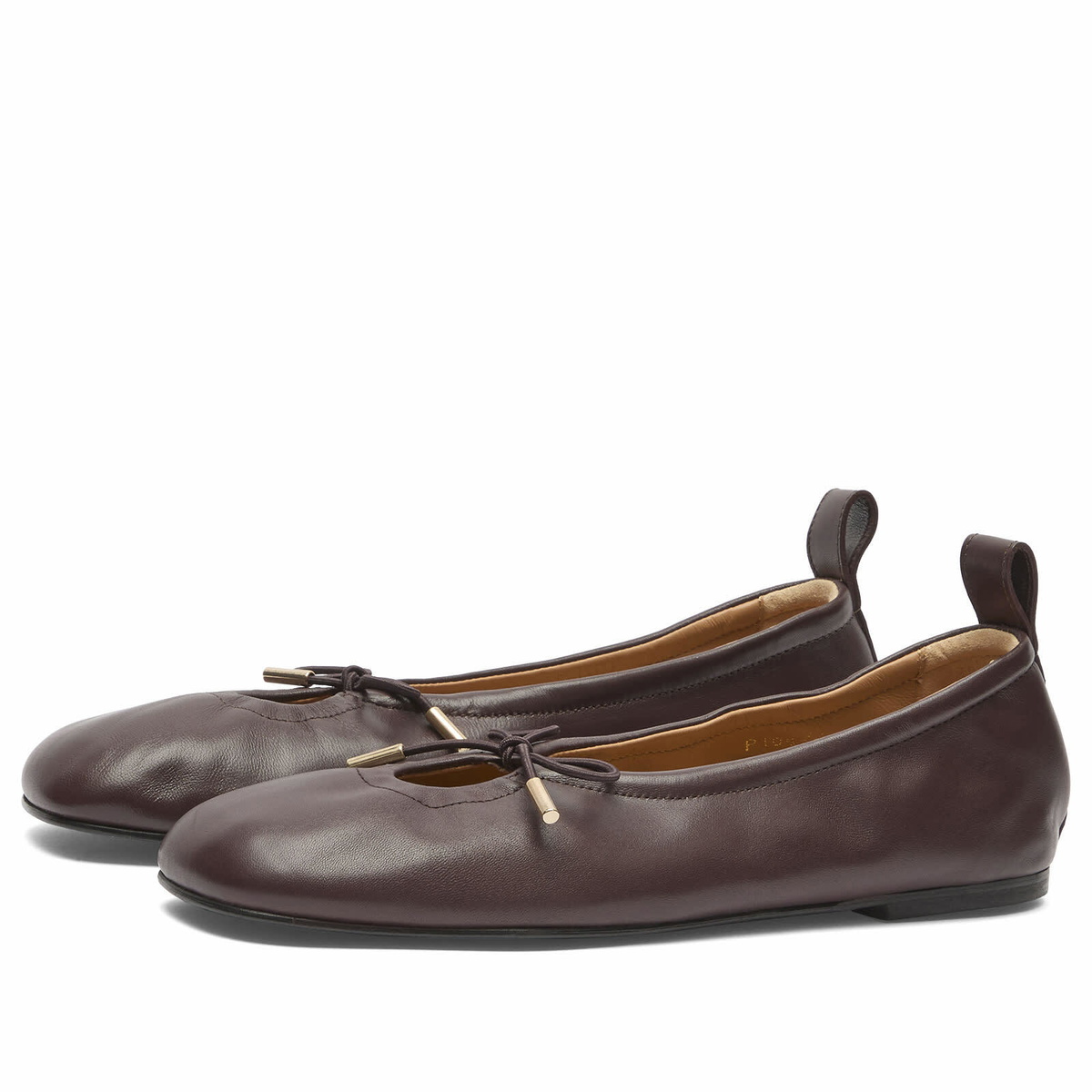 ALOHAS Women's Rosalind Leather Ballet Pumps in Brown