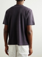 Stòffa - Cotton and Silk-Blend Piqué T-Shirt - Purple