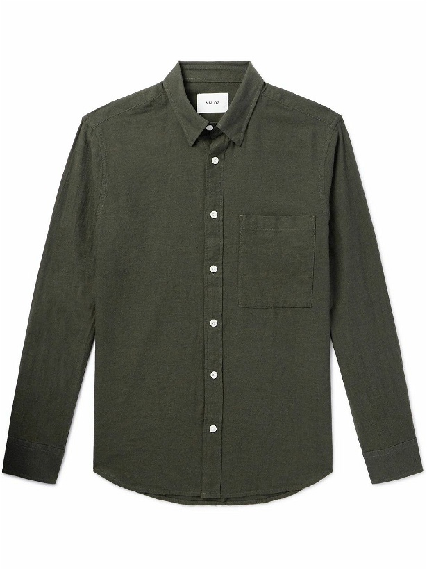 Photo: NN07 - Cohen 5972 Button-Down Collar Cotton-Twill Shirt - Green