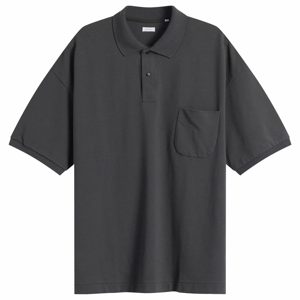 Nanamica Men's Snap Polo Shirt in Charcoal