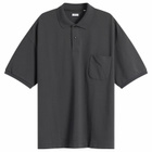 Nanamica Men's Snap Polo Shirt in Charcoal