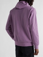 CARHARTT WIP - Logo-Embroidered Loopback Cotton-Blend Jersey Hoodie - Purple