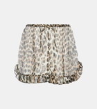 Ganni Leopard-print chiffon shorts