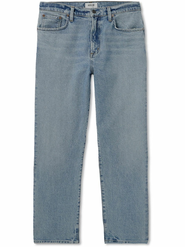 Photo: AGOLDE - Curtis Slim-Fit Straight-Leg Distressed Jeans - Blue