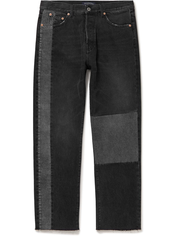 Photo: VALENTINO - Distressed Patchwork Jeans - Gray