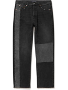 VALENTINO - Distressed Patchwork Jeans - Gray