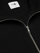 NN07 - Luis Slim-Fit Waffle-Knit Zip-Up Sweater - Black