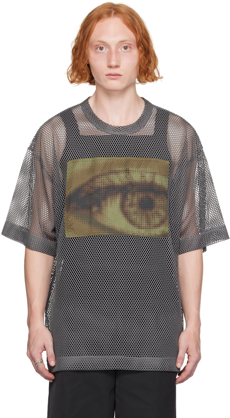 DRIES VAN NOTEN “HADY PATCH LS T-SHIRT” Dries Van Noten Gray Patch T-Shirt Dries Van Noten