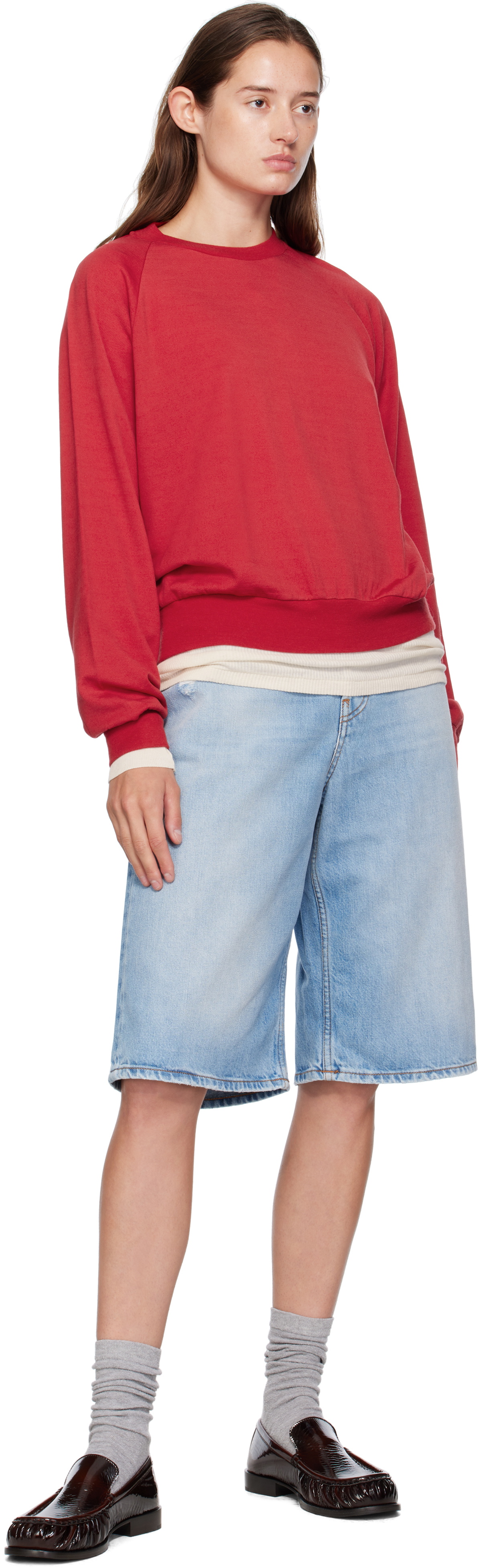 Acne Studios Blue Loose-Fit Denim Shorts