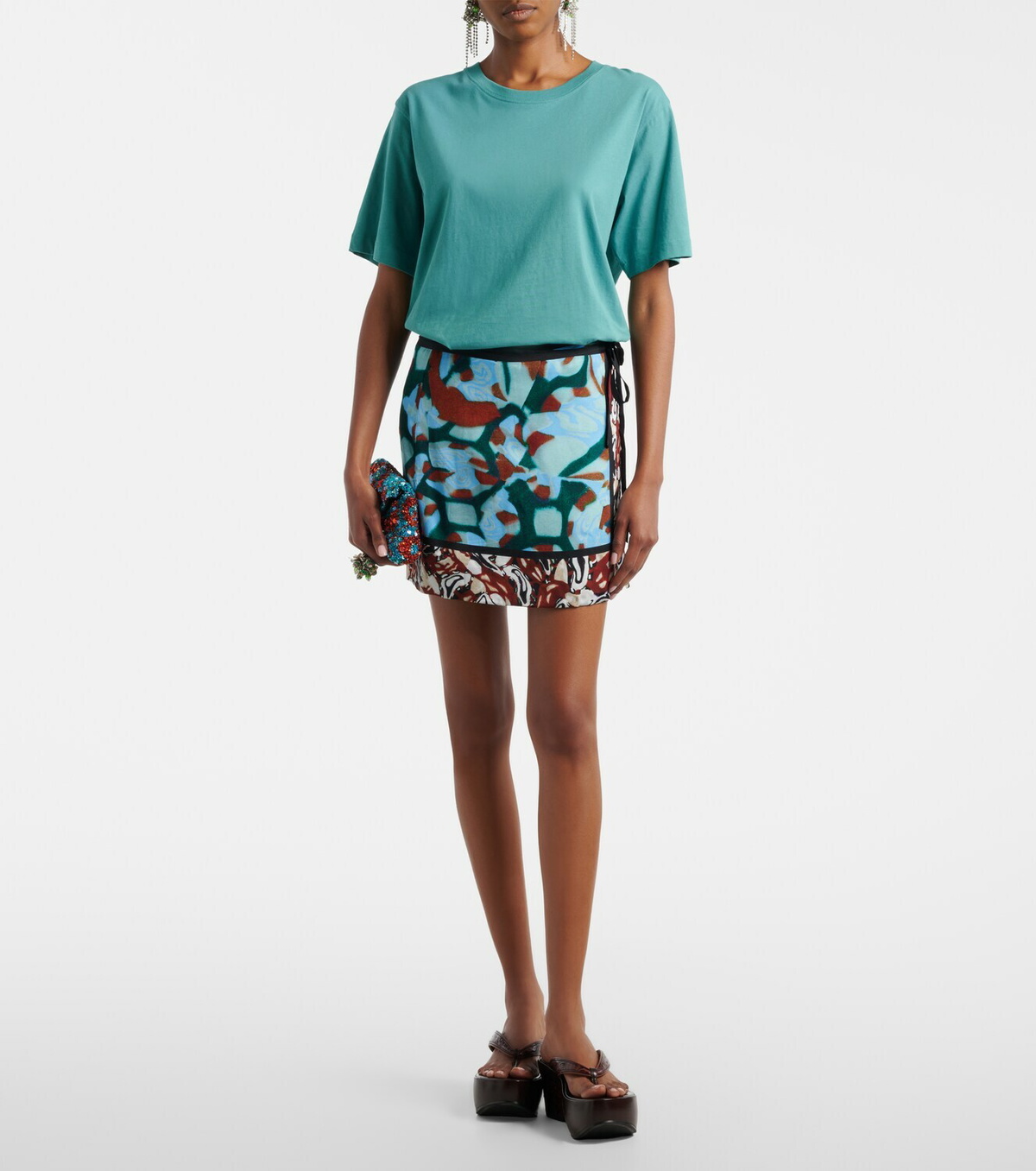 Dries Van Noten Gabrinas printed wrap miniskirt